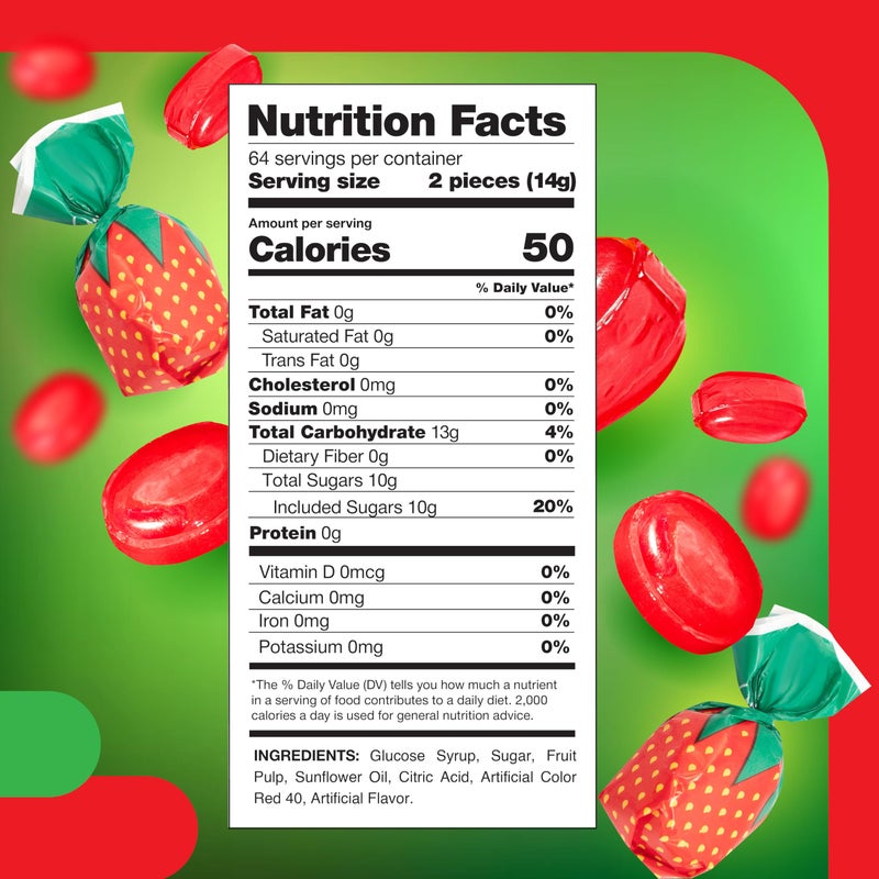 CRAZYOUTLET Arcor Strawberry Bon Bons - 2 Pound Bulk Pack - Filled Hard Candy Individually Wrapped - Soft Center Retro Candy - Classic Old School Candy for Office and Events - Image 2